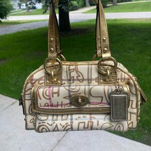 Coach Gold Chelsea Tattersall Graffiti Handbag